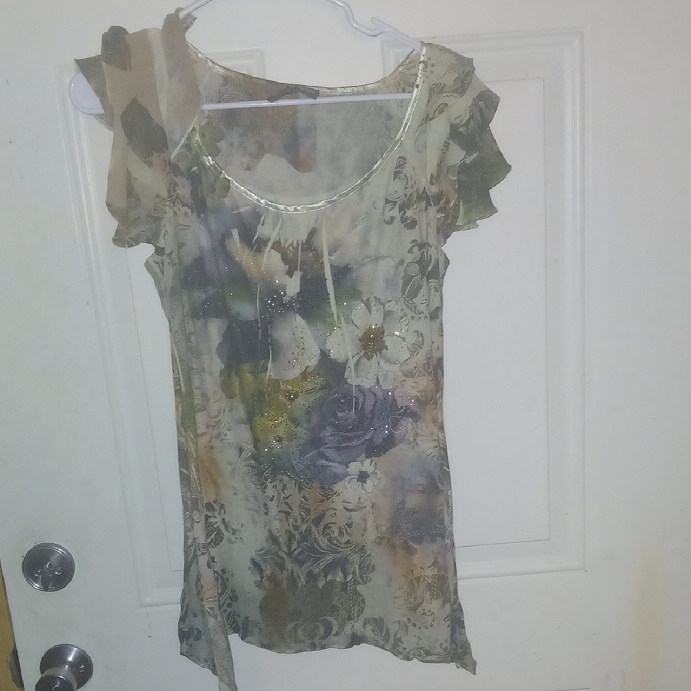 New Directions Multicolor Floral Blouse